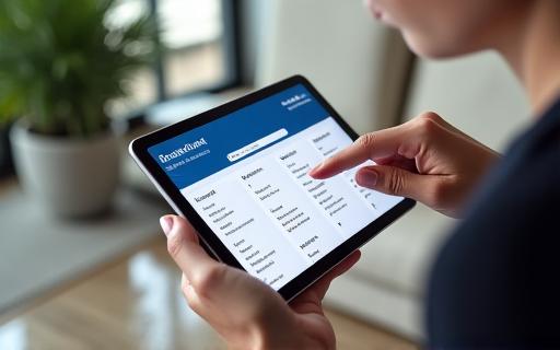 A user-friendly flight booking interface on a tablet